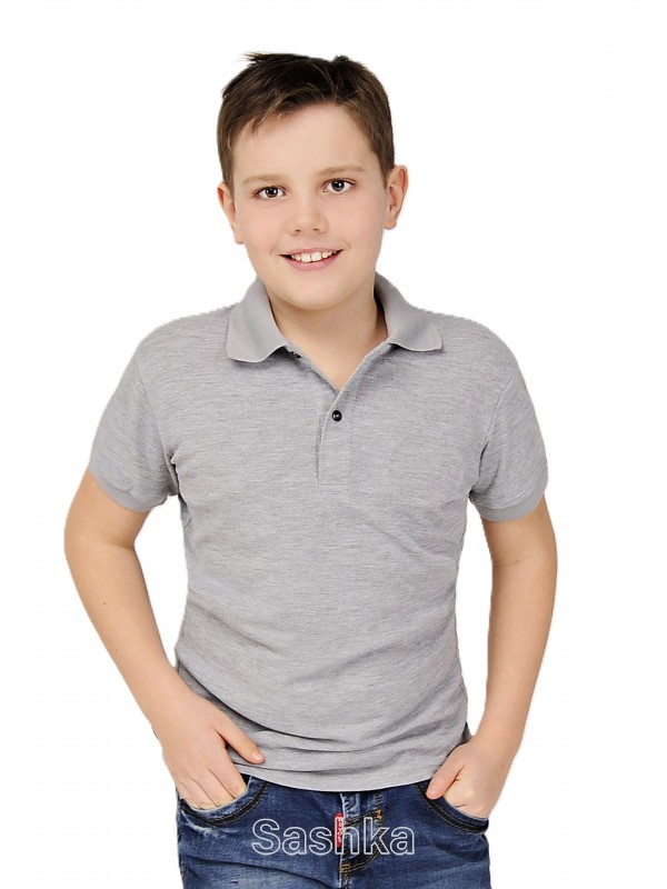 Поло для хлопчика Sashka сіре, розмір 116-164